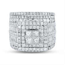 Load image into Gallery viewer, 4 Carat Princess Diamond Square Bridal Wedding Ring Band Set - Front View