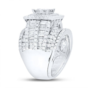 4 Carat Princess Diamond Square Bridal Wedding Ring Band Set | White Gold Majesty - Splendid Jewellery