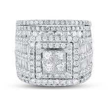 Load image into Gallery viewer, 4 Carat Princess Diamond Square Bridal Wedding Ring Band Set | White Gold Majesty - Splendid Jewellery