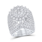 5 Carat White Gold Round Diamond Cluster Bridal Wedding Ring Band Set - Splendid Jewellery