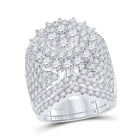5 Carat White Gold Round Diamond Cluster Bridal Wedding Ring Band Set - Splendid Jewellery