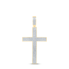10K Yellow Gold Round Diamond Pave - Set Cross Crucifix Charm Pendant 2 1/5 Cttw - Splendid Jewellery