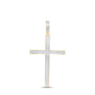 10K Yellow Gold Round Diamond Roman Cross Large Charm Pendant 2 Cttw - Splendid Jewellery