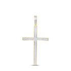 10K Yellow Gold Round Diamond Roman Cross Large Charm Pendant 2 Cttw - Splendid Jewellery