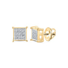 14K Yellow Gold Round Diamond Earrings with Elegant Styling - Splendid Jewellery