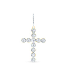 Load image into Gallery viewer, 10K Yellow Gold Round Diamond Cross Charm Pendant 5/8 Cttw - Splendid Jewellery