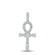 Load image into Gallery viewer, 10K Yellow Gold Round Diamond Ankh Cross Charm Pendant 1/5 Cttw - Splendid Jewellery