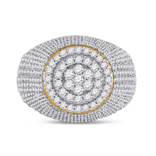 Load image into Gallery viewer, 10kt Yellow Gold Diamond Mens   Flower Cluster Ring 2 Cttw | Natural Round Diamonds