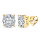 14K Yellow Gold Luxury Diamond Cluster Earrings - Splendid Jewellery