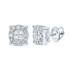 14K White Gold Modern Diamond Earrings for Everyday Wear - Splendid Jewellery