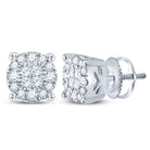 14K White Gold Modern Diamond Earrings for Everyday Wear - Splendid Jewellery