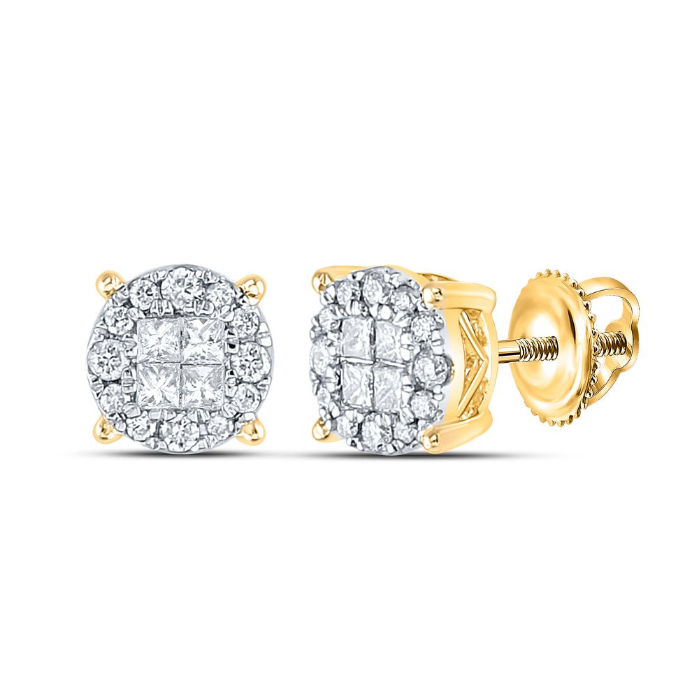 Diamond Cluster Earrings in 14K Yellow Gold Gift Edition - Splendid Jewellery