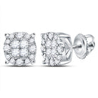 14K White Gold Gift - Ready Diamond Earrings for Everyday Wear - Splendid Jewellery