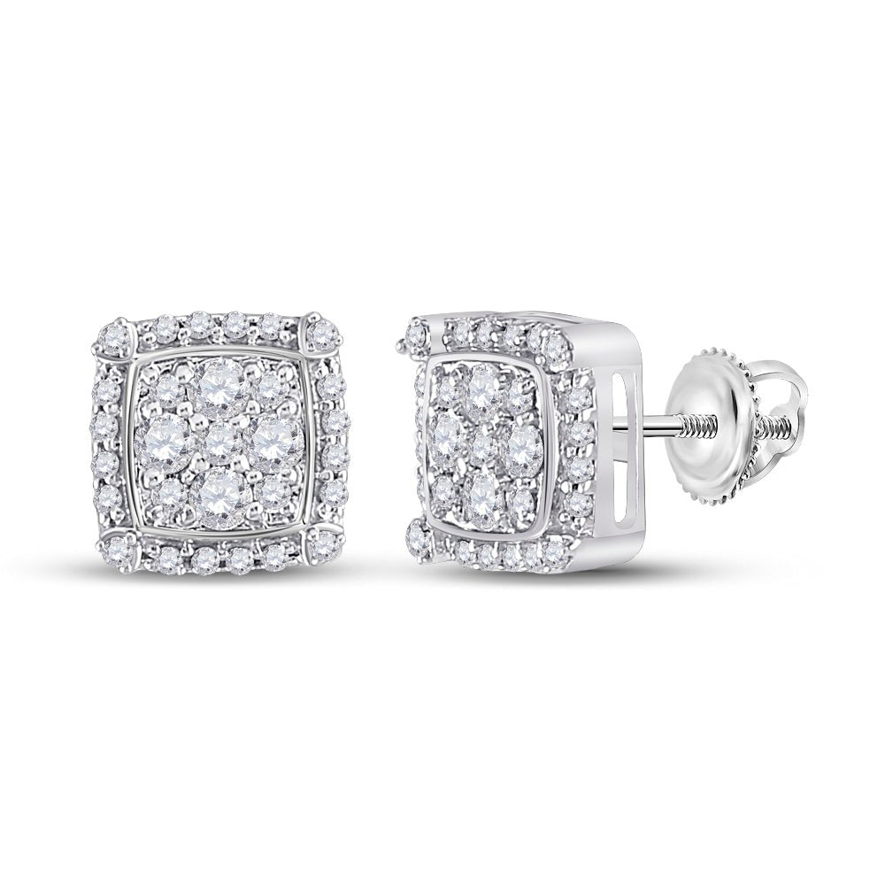 10K White Gold Diamond Earrings 1/2 Cttw - Splendid Jewellery