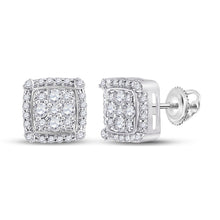 Load image into Gallery viewer, 10K White Gold Diamond Earrings 1/2 Cttw - Splendid Jewellery