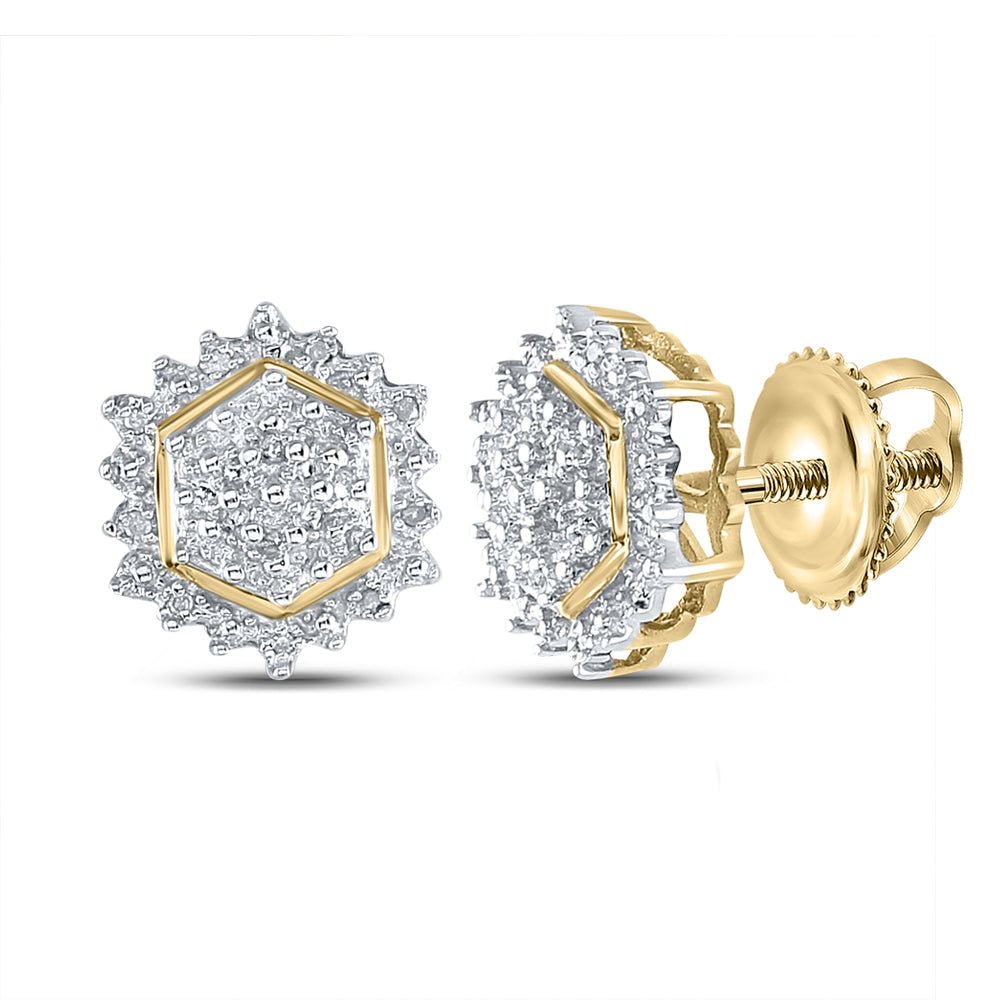 Gold Round Diamond Cluster Earrings - Splendid Jewellery