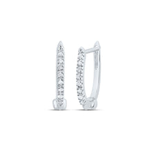 Load image into Gallery viewer, 10K White Gold Round Diamond Hoop Earrings Gift Edition - Splendid Jewellery