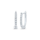10K White Gold Round Diamond Hoop Earrings Gift Edition - Splendid Jewellery