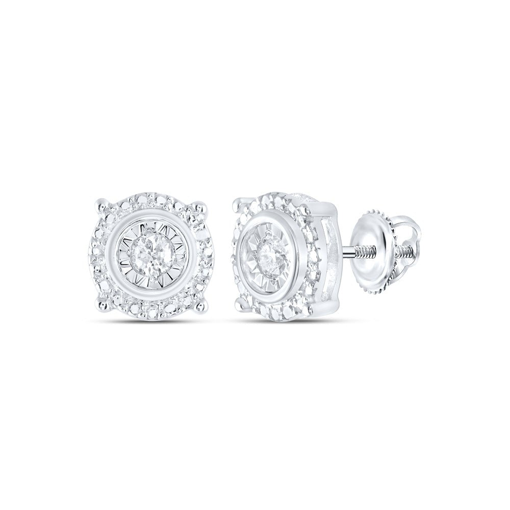 Diamond Stud Earrings in Sterling Silver with Natural Sparkle - Splendid Jewellery