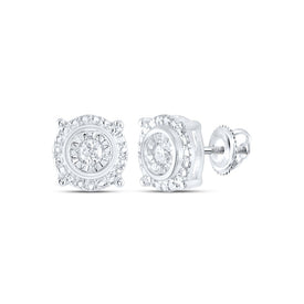 Diamond Stud Earrings in Sterling Silver with Natural Sparkle - Splendid Jewellery