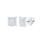 Sterling Silver Elegant Stud Earrings with Diamond with Natural Sparkle - Splendid Jewellery
