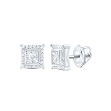 Load image into Gallery viewer, Sterling Silver Elegant Stud Earrings with Diamond with Natural Sparkle - Splendid Jewellery