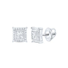 Sterling Silver Elegant Stud Earrings with Diamond with Natural Sparkle - Splendid Jewellery