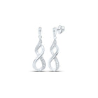 10K White Gold Luxury Diamond Earrings with Elegant Styling - Splendid Jewellery