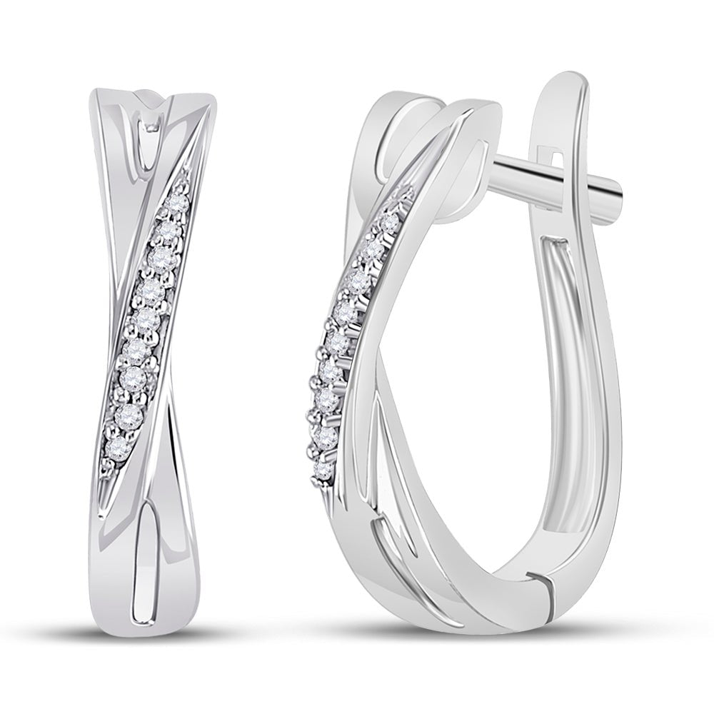 Diamond Hoop Earrings in 10K White Gold Gift Edition - Splendid Jewellery