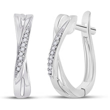 Load image into Gallery viewer, Diamond Hoop Earrings in 10K White Gold Gift Edition - Splendid Jewellery