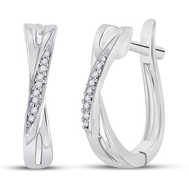 Diamond Hoop Earrings in 10K White Gold Gift Edition - Splendid Jewellery