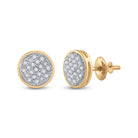 Diamond Cluster Earrings in 10K Yellow Gold - Splendid Jewellery