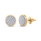 Diamond Cluster Earrings in 10K Yellow Gold - Splendid Jewellery