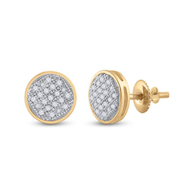 Diamond Cluster Earrings in 10K Yellow Gold - Splendid Jewellery