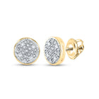 Diamond Cluster Earrings in 10K Yellow Gold - Splendid Jewellery