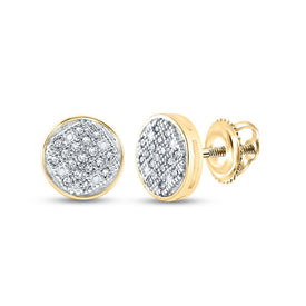 Diamond Cluster Earrings in 10K Yellow Gold - Splendid Jewellery