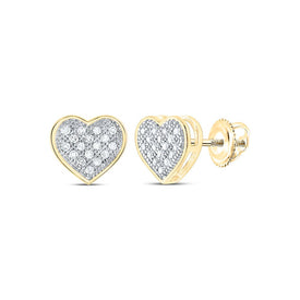Round Diamond Earrings in 10K Yellow Gold with Natural Sparkle - Splendid Jewellery