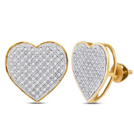 10K Yellow Gold Diamond Cluster Earrings 1/2 Cttw - Splendid Jewellery