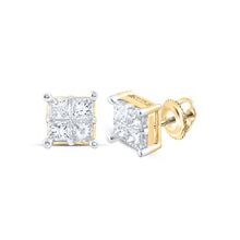 Load image into Gallery viewer, 14K Yellow Gold Modern Diamond Earrings with Fine Detail - Splendid Jewellery