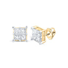 14K Yellow Gold Modern Diamond Earrings with Fine Detail - Splendid Jewellery