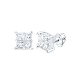 14K White Gold Diamond Earrings for Everyday Wear Gift Edition - Splendid Jewellery