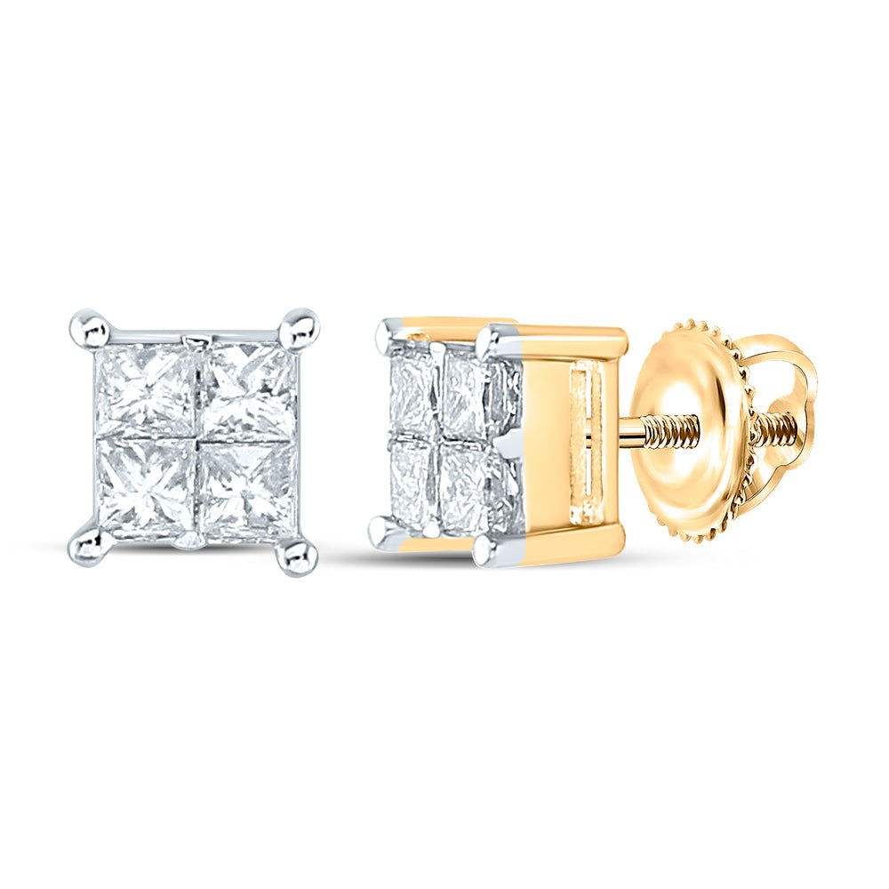 14K Yellow Gold Luxury Diamond Earrings with Natural Sparkle - Splendid Jewellery
