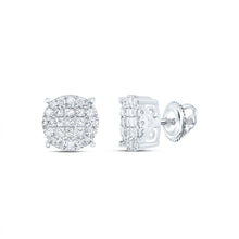 Load image into Gallery viewer, Diamond Cluster Earrings in 14K White Gold - Splendid Jewellery