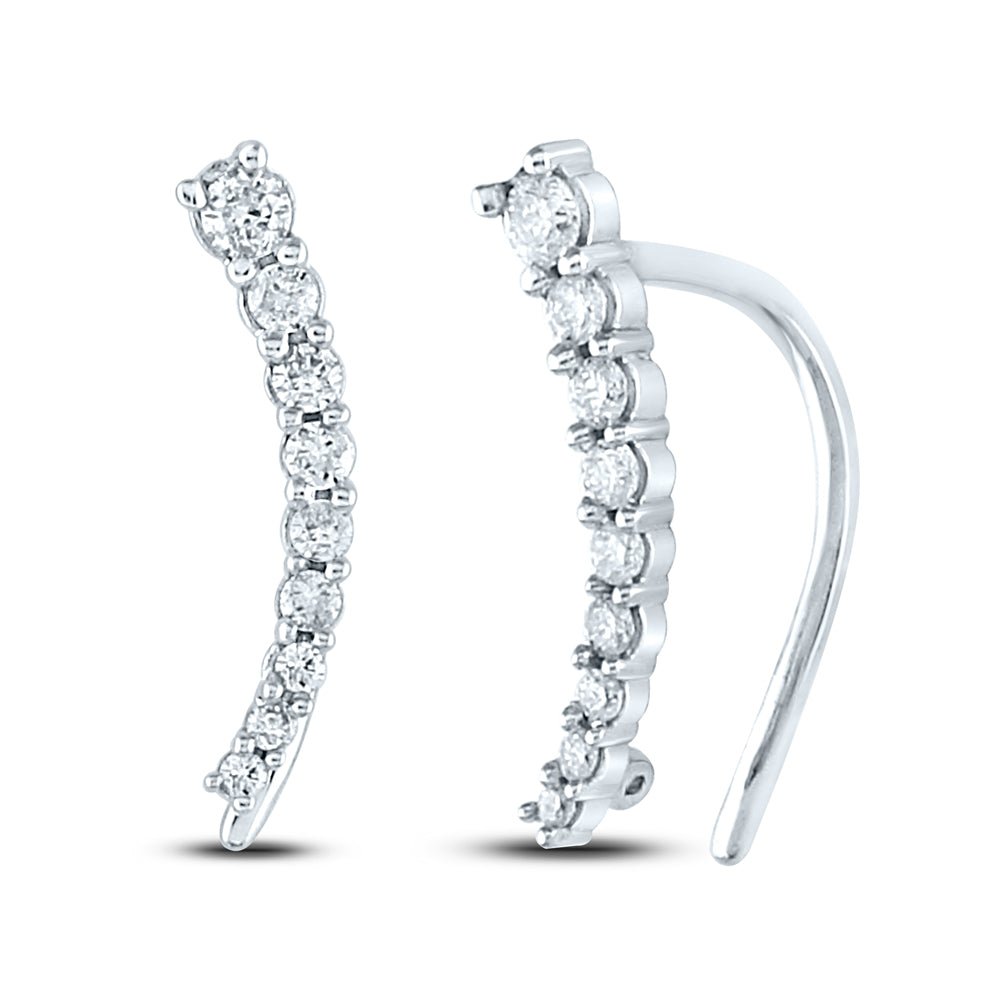 10K White Gold Elegant Earrings with Diamond with Elegant Styling - Splendid Jewellery