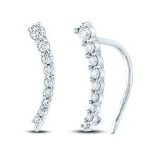 Load image into Gallery viewer, 10K White Gold Elegant Earrings with Diamond with Elegant Styling - Splendid Jewellery