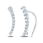 10K White Gold Elegant Earrings with Diamond with Elegant Styling - Splendid Jewellery