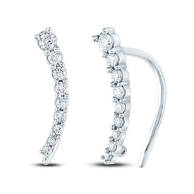 10K White Gold Elegant Earrings with Diamond with Elegant Styling - Splendid Jewellery
