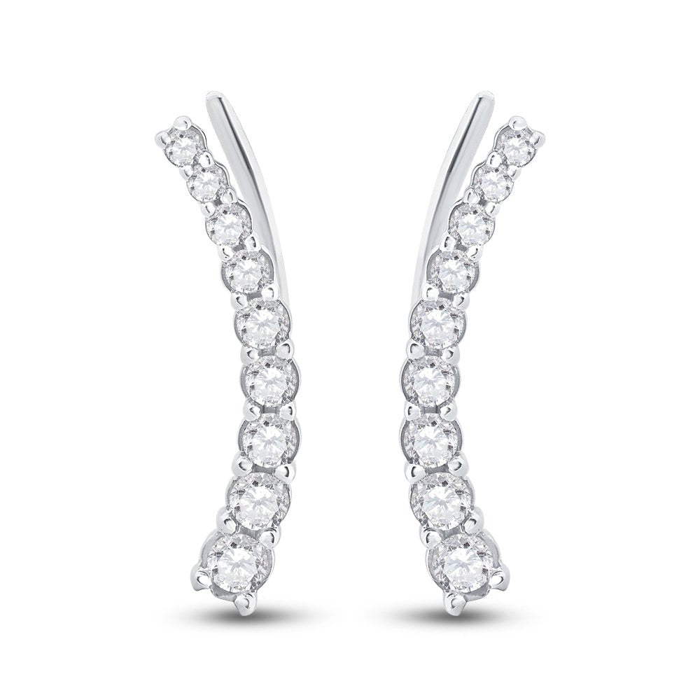 Round Diamond Earrings in 10K White Gold Gift Edition - Splendid Jewellery