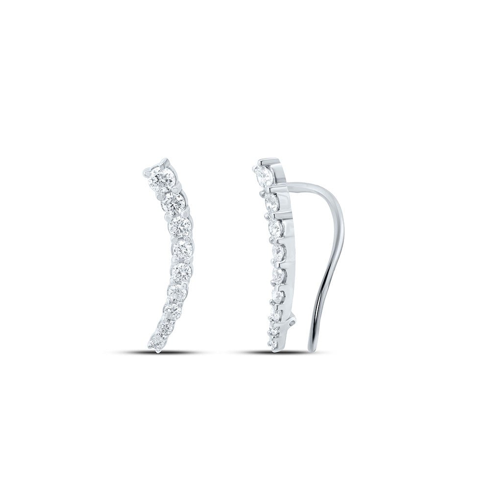 Round Diamond Earrings in 10K White Gold Gift Edition - Splendid Jewellery