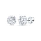 14K White Gold Diamond Stud Earrings 1 Cttw - Splendid Jewellery